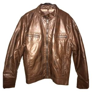 Men’s Calvin Klein Leather Biker Jacket